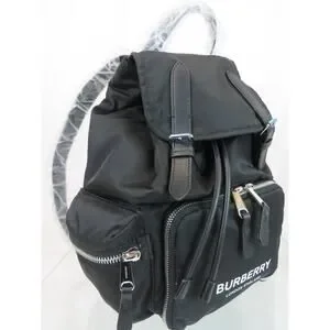 NWT BURBERRY RUCKSACK BLACK NYLON BUCKLE LEATHER BACKPACK BAG MEDIUM $1290 NWT BURBERRY RUCKSACK BLACK NYLON BUCKLE LEATHER BACKPACK  main image 4